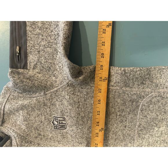 Antigua NFL Women Gray Quarter Zip Pullover Size Large L Collar Elbow Patch - Picture 3 of 7